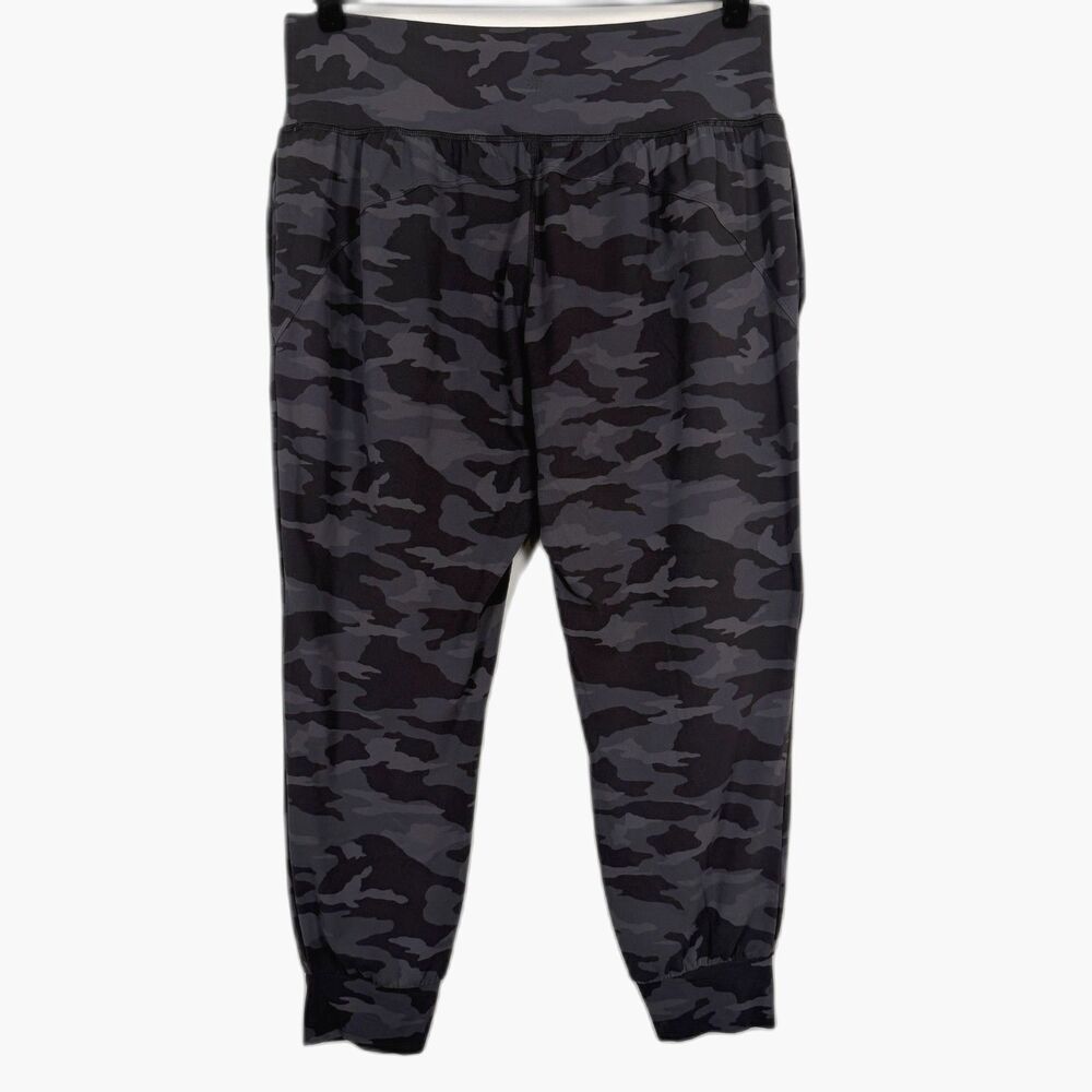 Athleta Salutation Camo Joggers Womens XL High Rise Black Gray Athleisure Pants